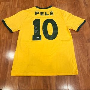 Pele Autographed Signed Jersey PSA DNA Authentic In The Presence